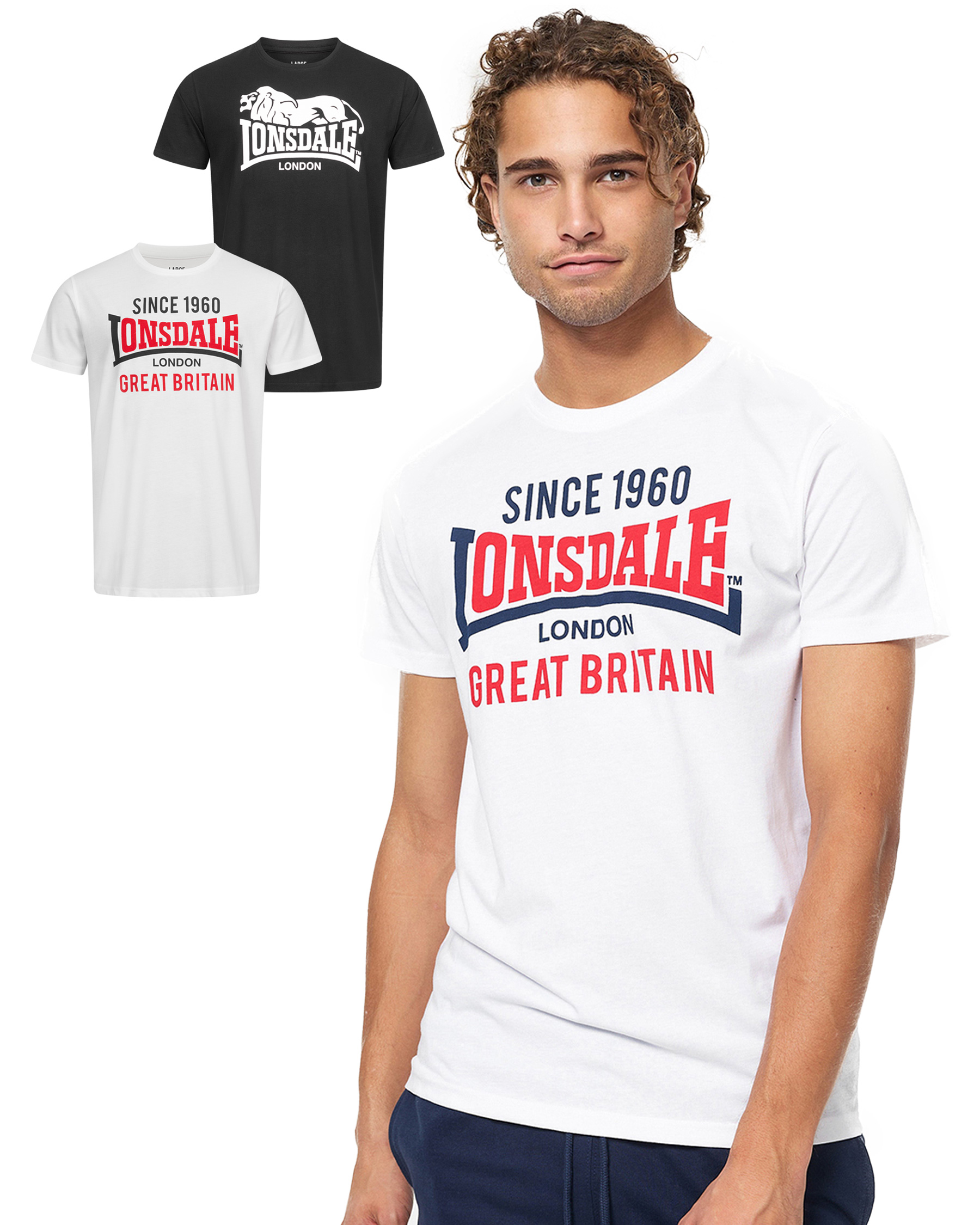 Lonsdale Doppelpack T-Shirt Collessie
